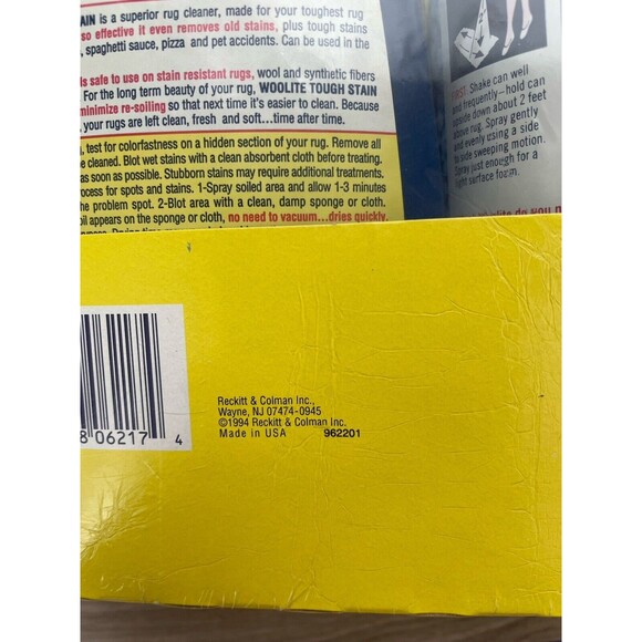 Vintage Woolite 2 Pack Rug Cleaner Self Cleaning Tough Stain Sealed 1994 - Picture 3 of 8